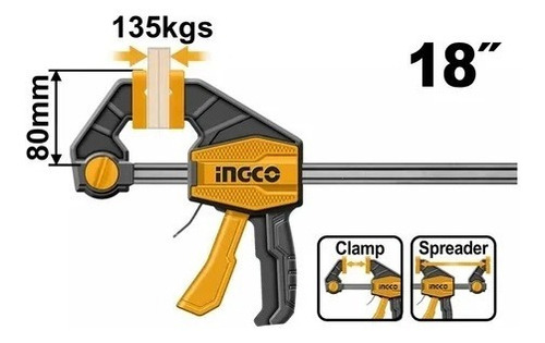 Prensa Rápida Ingco 18  - 450 X 80 Mm