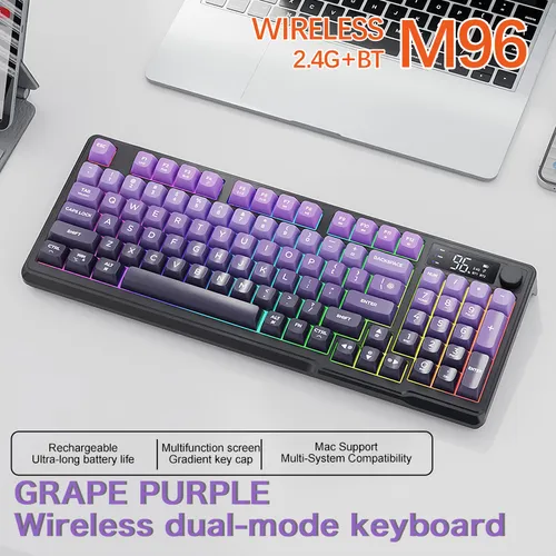 Teclado Inalámbrico Para Juegos Freewolf M96 De Modo Dual Gr