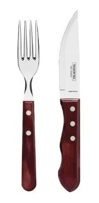 Set 12 Cuchillo + 12 Tenedor Tramontina Polywood Jumbo Cuota