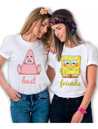 Playeras Bob Patri Para Pareja De Amigas Amigos