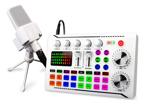 Paquete De Equipo De Podcast F998 Con Interfaz De Audio, Cha