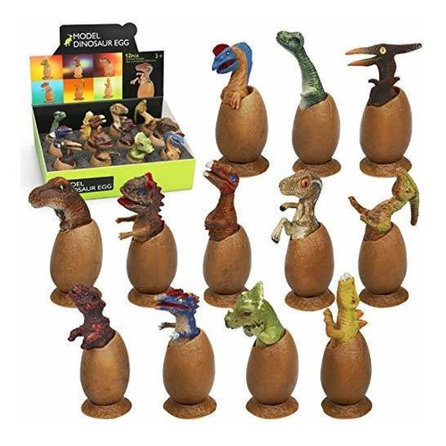 12 Pc Dinosaurio Huevos Figuras Mini Realista Kit Model...