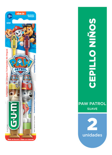 Paw Patrol Cepillo Suave Gum Para Niños +3 Años Regular