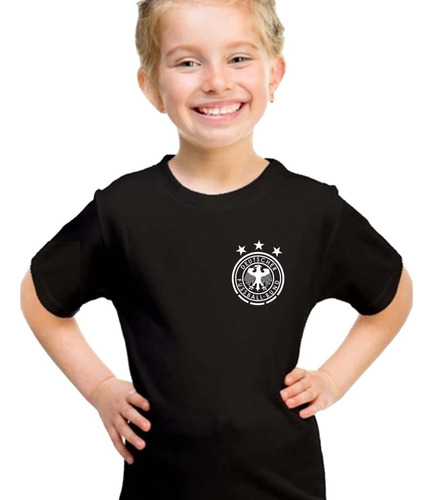 Remera Negra Alemania Mundial Qatar Algodón Hombre Mujer