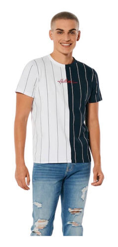 Playera Hollister Original Con Estampa De Rayas Verticales 