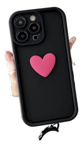Funda De Silicona De Lujo Con Corazón 3d For iPhone New