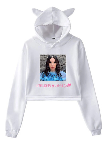 Sudadera Con Capucha Y Orejas De Gato Kimberly Loaiza, Manga