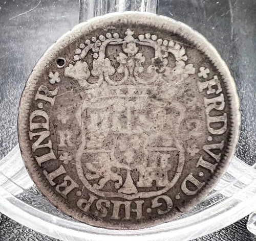 Moneda 2 Reales Columnaria Plata Original 1759 México Mo