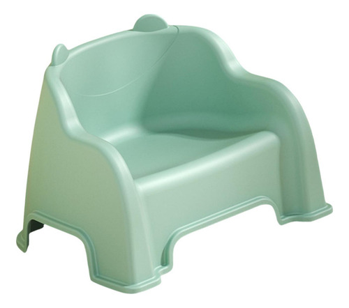 Taburete Pequeño Con Respaldo, Reposapiés Estable, Verde