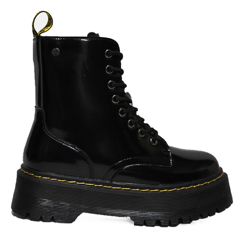 Botines Snooxl Mujer En Color Negro-blanco En Charol