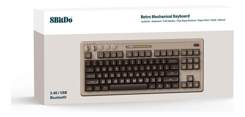 Teclado Retromecánico Bluetooth C64 De 8 Bits/2.4g/usb-c
