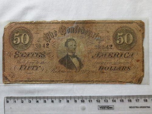 Billete 50 Dólares Confederado 1864