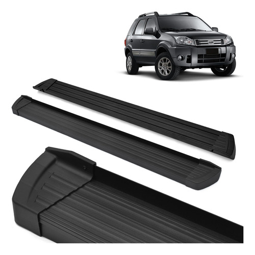 Estribo Slim Plataforma Aluminio Preto Ecosport Xlt 2004