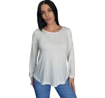 Comprar Remera Lisa De Mujer Manga Larga Modal Spun Con Poliester Mc