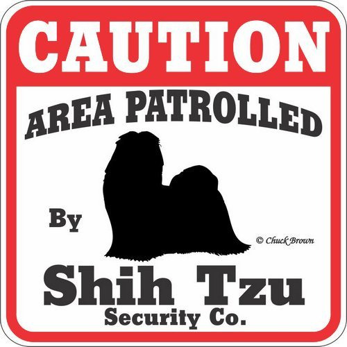 Area Precaucion Letrero Patio Para Perro Patrullada Shih Tzu