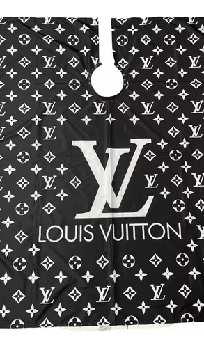 Capa De Barbero Lv Negra Con Blanco Con Broche ( No Chinas