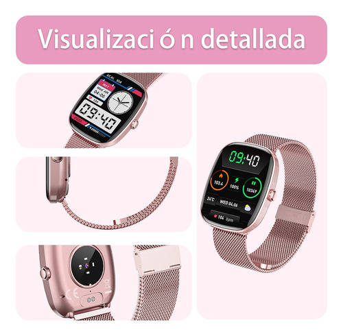 Reloj Inteligente Smart Watch Bluetooth,para Hombre Y Mujer - Monitor Cardiaco, 100+ Modos Deportivos, Alarma De Sueño Y Notificaciones Push