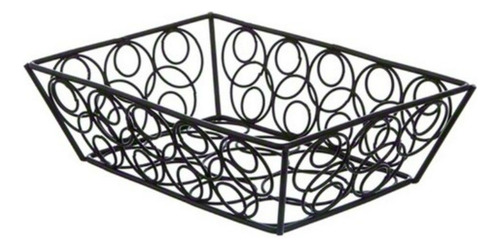 Cesta De Pan Rectangular De Acero 23x15x6 Cm Color Negro