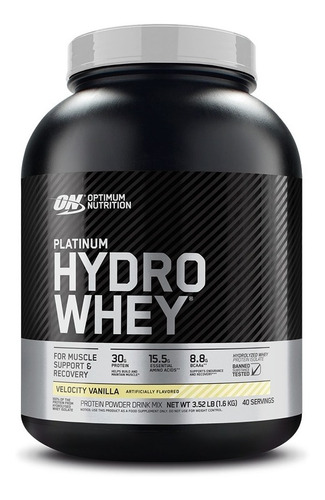 100% Hydro Whey Platinum 3,52lb (1,60kg) - Optimum Nutrition Sabor Baunilha