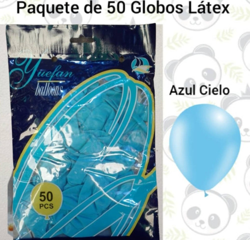 Globos De Látex Normales Paquete 50 Unidades R-10 Azul Claro