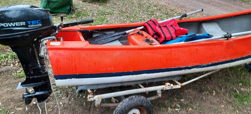 Canobote Largo 3.85mt 2 Tambuchos Motor 15hp Chalecos Remos