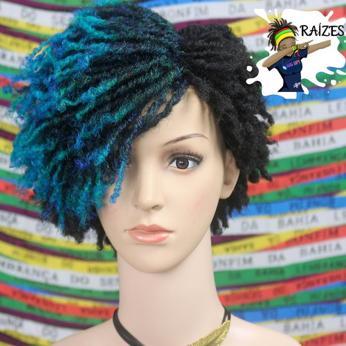 Peruca Wig Tanzânia Azul Afro Dread Coleção Raízes - Wig Up!