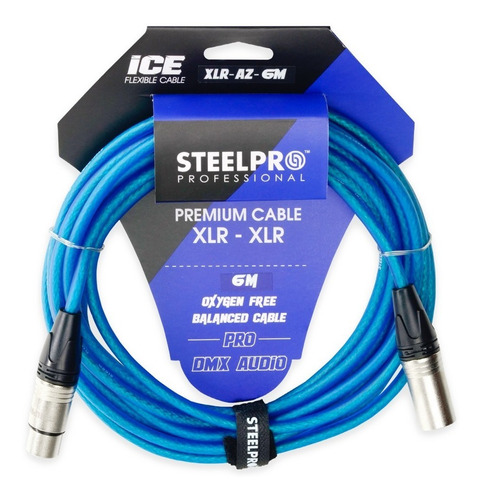 Imagen 1 de 5 de Cable Xlr 6m Balanceado Profesional Macho - Hembra Steelpro