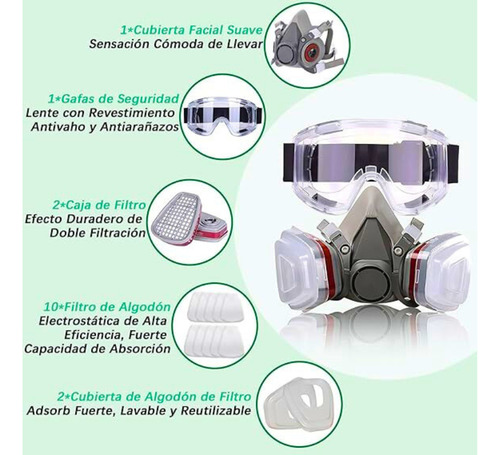 Máscara Protectora Reutilizable Cara Completa 99% Filtración