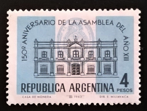 Argentina, Sello Gj 1261 Asamblea Año Xiii 1963 Mint L13575