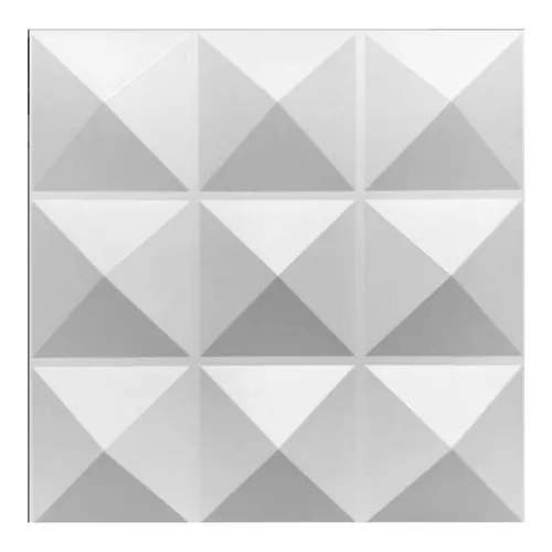 Panel Decorativo 3D Blanco D006 Pvc 50x50 cm (4 Láminas- 1 M2)