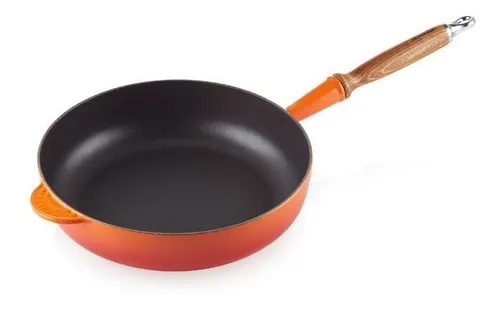 Saute Le Creuset - Sartén con mango de madera (28 cm), color naranja