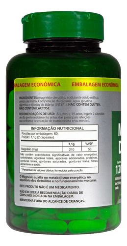 Kit 3 Magnésio Dimalato 120 Cápsulas Sem Sabor