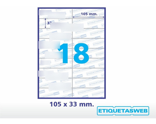 Etiquetas Autoadhesivas Hojas A4 105x33mm Caja X 500 Hojas