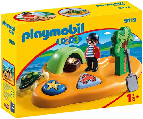 Todobloques Playmobil 1.2.3 9119 Isla Pirata !!
