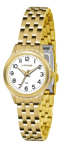 Relogio Lince Feminino Dourado Pequeno De Aço Lrg4433l B2kx