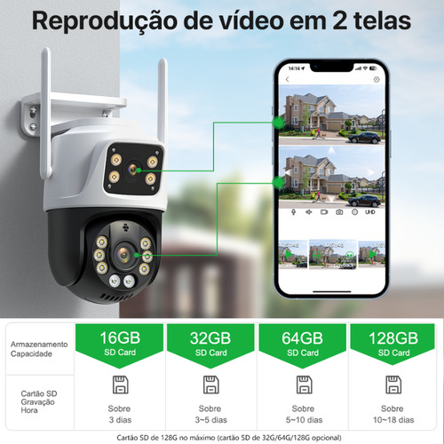 Câmera De Segurança Wi-fi Smart Dual Câmera Ipc-i100 Ip