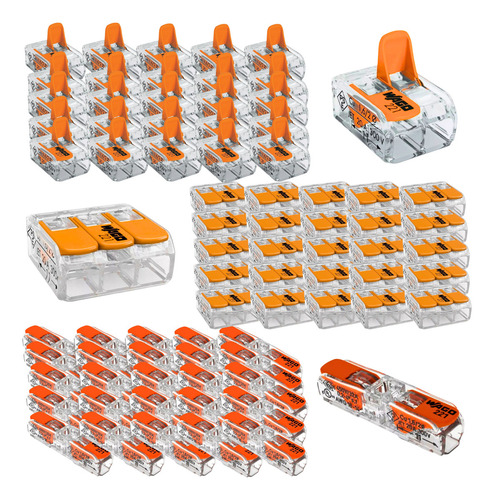 Kit 25x Conectores 2212411 + 25x 221412 + 25x 221413 Wago