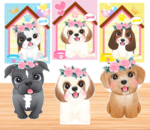 Kit Festa Cachorrinho Completo Pronta Entrega Flores