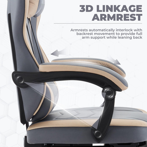 Silla De Juegos Con Soporte Lumbar Ergonómico Y Reposapiés