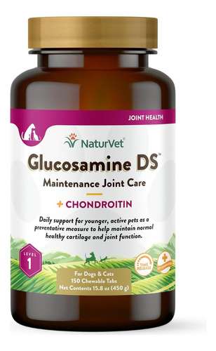 Glucosamina Ds + Condroitina Naturvet 150 Tabletas Chewables
