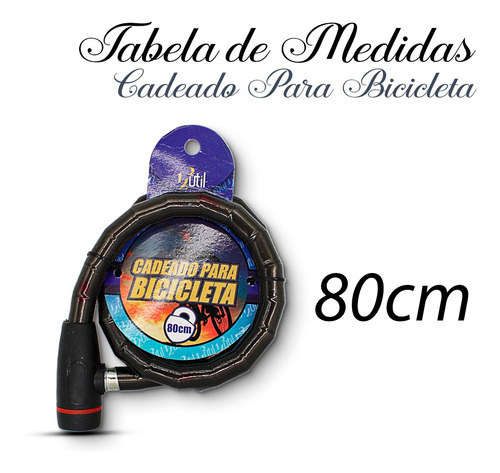 Corrente Moto Bicicleta Grosso Flexível 80 Cm 18 Preto