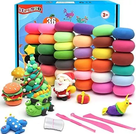 CiaraQ Kit de arcilla para modelar – 36 colores de arcilla ultraligera de  secado al aire, segura y no tóxica, gran regalo para niños.