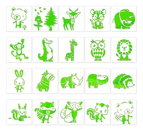 4everhope 20pcs Animals Stencil For Kids, Rabbit Squirrels .