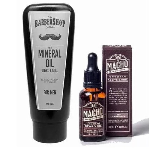 Kit X2 Tónico Macho + Aceite Mineral Barbershop Barba