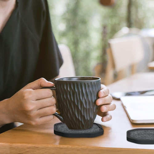 Posavasos Negros Para Bebidas Para Protección De Mesa Con Al