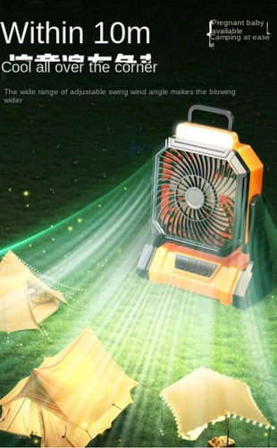 Ventilador De Camping Recargable De 20000 Mah, Gran