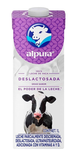 Leche Alpura Deslactosada Ligth, 12 Piezas, 1 Litro Osh