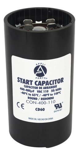 Condensador/ Capacitor De Arranque     400-480 Mfd 110v