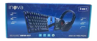 5 Kit Gamer Inova Teclado Fone Mouse 7 Botões Iluminação