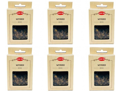 Resina De Incenso Mirra Hem Para Defumação Criatividade 6un. Fragrância Myrrh Mirra